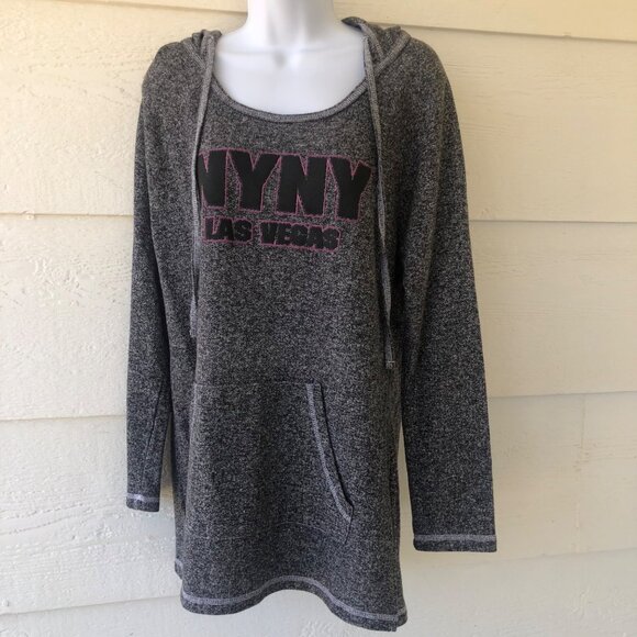 New York New York Women’s Soft Lightweight Long Line Hoodie Size Large - Picture 11 of 12